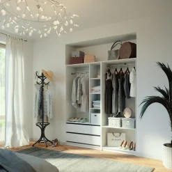 Kleiderschrank Elmo Weiß 100 x 200 cm 2er Set Vicco