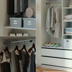 Kleiderschrank Elmo Weiß 100 x 200 cm 2er Set Vicco