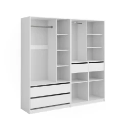 Kleiderschrank Elmo Weiß 100 x 200 cm 2er Set Vicco