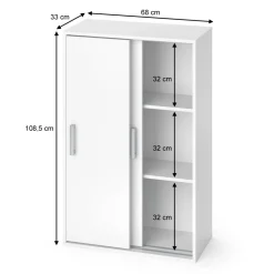 Kleiderschrank Falk Weiß 68 x 108.5 cm Vicco