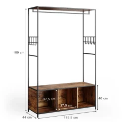 Kleiderschrank Fyrk Eiche rustikal 119.5 x 189 cm Vicco