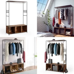 Kleiderschrank Fyrk Eiche rustikal 119.5 x 189 cm Vicco