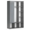 Kleiderschrank Luigi Grau 38 x 178.1 cm mit Vorhang-Kleiderstange Vicco