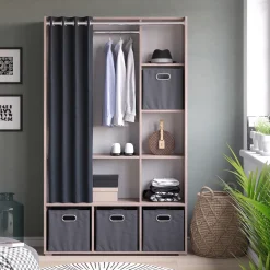 Kleiderschrank Luigi Sonoma 38 x 178.1 cm Mit Faltboxen (grau) Vicco