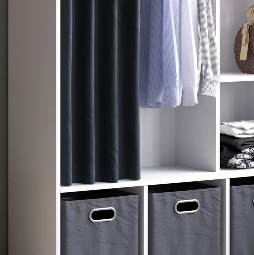 Kleiderschrank Luigi Weiß 38 x 178.1 cm mit Vorhang-Kleiderstange Vicco