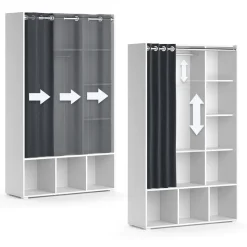 Kleiderschrank Luigi Weiß 38 x 178.1 cm mit Vorhang-Kleiderstange Vicco