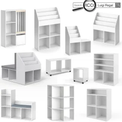 Kleiderschrank Luigi Weiß 38 x 178.1 cm mit Vorhang-Kleiderstange Vicco