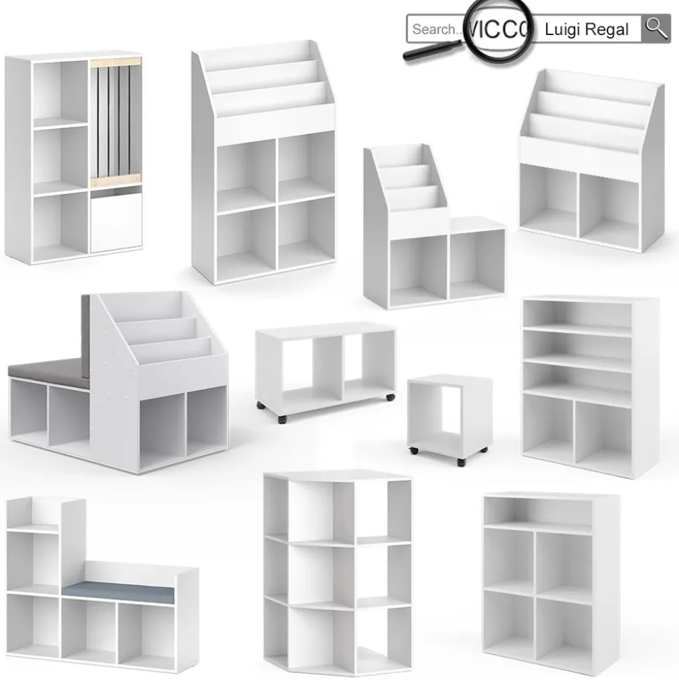 Kleiderschrank Luigi Weiß 38 x 178.1 cm mit Vorhang-Kleiderstange Vicco