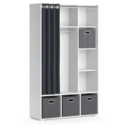 Kleiderschrank Luigi Weiß 38 x 178.1 cm Mit Faltboxen (grau) Vicco