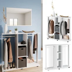 Kleiderschrank Robbie Weiß 130 x 120 cm Vicco