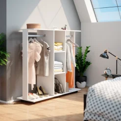 Kleiderschrank Robbie Weiß 130 x 120 cm Vicco