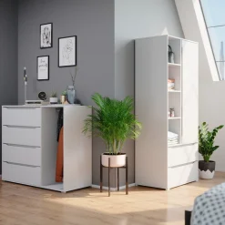 Kleiderschrank Ruben Weiß 80 x 189.9 cm Vicco