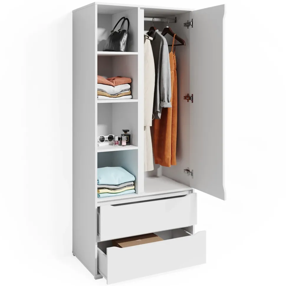 Kleiderschrank Ruben Weiß 80 x 189.9 cm Vicco