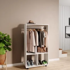 Kleiderschrank Sydney Weiß 70 x 128 cm Vicco