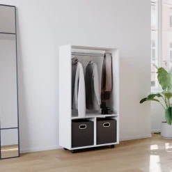 Kleiderschrank Sydney Weiß 70 x 128 cm Vicco