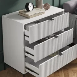 Kommode Eliza Weiß 42 x 81.2 cm mit 3 Schubladen Vicco