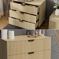 Kommode Lennox Eiche 72 x 69 cm mit 3 Schubladen Vicco