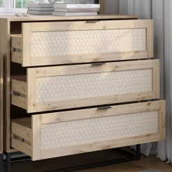 Kommode Natal Braun 92 x 92.5 cm mit 3x Schubladen Vicco