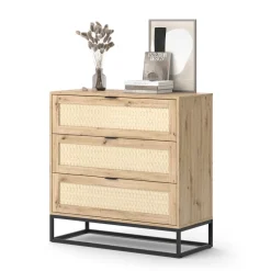 Kommode Natal Braun 92 x 92.5 cm mit 3x Schubladen Vicco