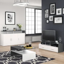 Kommode Amato Weiß/Anthrazit 35 x 91.6 cm Vicco