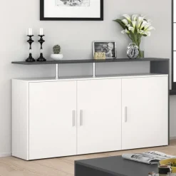 Kommode Amato Weiß/Anthrazit 35 x 91.6 cm Vicco