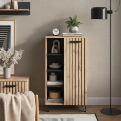 Kommode Amber Braun 35 x 110 cm mit 1 Tür Vicco