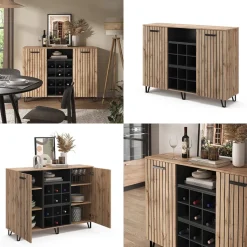 Kommode Amber Braun 38 x 100 cm mit 2 Türen Vicco