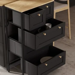 Kommode Belaro Schwarz 56 x 95 cm mit 5 Schubladen Vicco