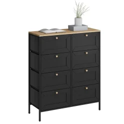 Kommode Belaro Schwarz 80 x 95 cm mit 8 Schubladen Vicco