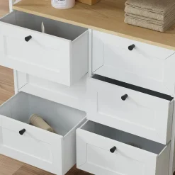 Kommode Belaro Weiß 80 x 95 cm 6 Schubladen Vicco