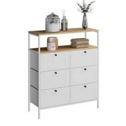 Kommode Belaro Weiß 80 x 95 cm 6 Schubladen Vicco