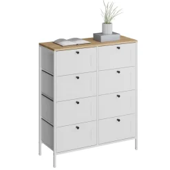 Kommode Belaro Weiß 80 x 95 cm mit 8 Schubladen Vicco