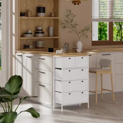 Kommode Belaro Weiß 56 x 95 cm mit 5 Schubladen Vicco