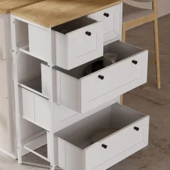 Kommode Belaro Weiß 56 x 95 cm mit 5 Schubladen Vicco