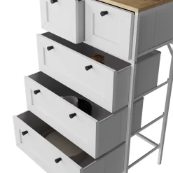 Kommode Belaro Weiß 56 x 95 cm mit 5 Schubladen Vicco