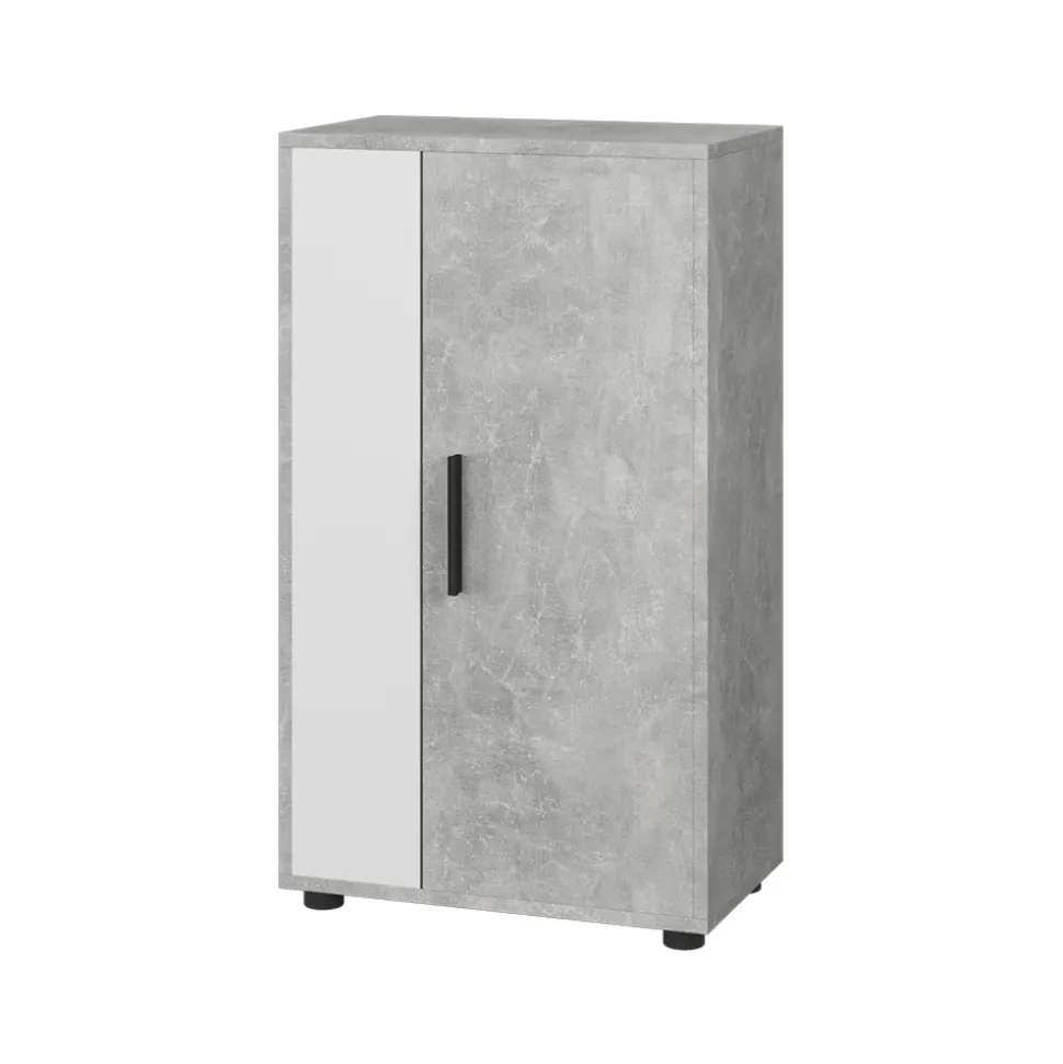 Kommode Berno Beton/Weiß 50.1 x 87.3 cm mit 2 Fächern Vicco