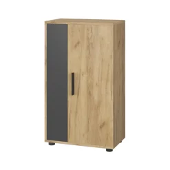 Kommode Berno Goldkraft Eiche/Anthrazit 50.1 x 87.3 cm mit 2 Fächern Vicco