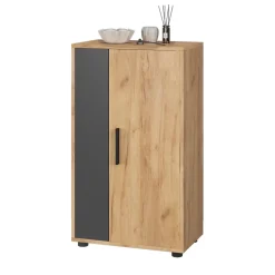 Kommode Berno Goldkraft Eiche/Anthrazit 50.1 x 87.3 cm mit 2 Fächern Vicco