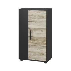 Kommode Berno Schwarz/Sandeiche 50.1 x 87.3 cm mit 2 Fächern Vicco