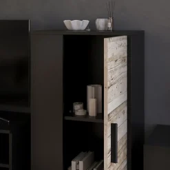 Kommode Berno Schwarz/Sandeiche 50.1 x 87.3 cm mit 2 Fächern Vicco