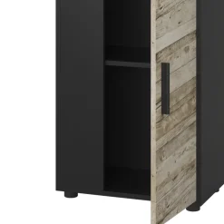 Kommode Berno Schwarz/Sandeiche 50.1 x 87.3 cm mit 2 Fächern Vicco