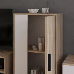 Kommode Berno Sonoma/Weiß 50.1 x 87.3 cm mit 2 Fächern Vicco