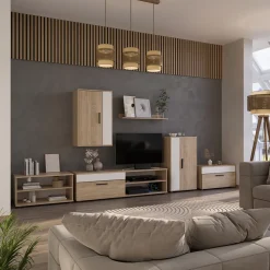 Kommode Berno Sonoma/Weiß 50.1 x 87.3 cm mit 2 Fächern Vicco