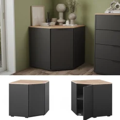 Kommode Betti Anthrazit/Sonoma 77.9 x 77.9 cm mit 1 Türen Vicco