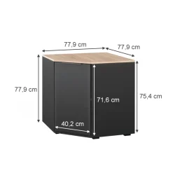 Kommode Betti Anthrazit/Sonoma 77.9 x 77.9 cm mit 1 Türen Vicco