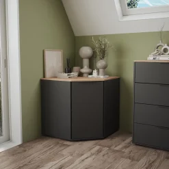 Kommode Betti Anthrazit/Sonoma 77.9 x 77.9 cm mit 1 Türen Vicco