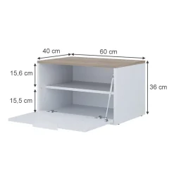 Kommode Betti Weiß/Sonoma 60 x 36 cm mit Türen Vicco