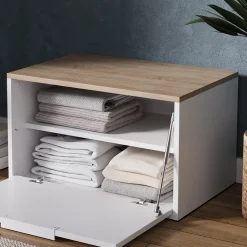 Kommode Betti Weiß/Sonoma 60 x 36 cm mit Türen Vicco