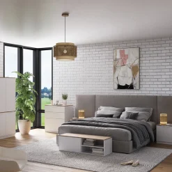 Kommode Betti Weiß/Sonoma 60 x 36 cm mit Türen Vicco