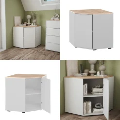 Kommode Betti Weiß/Sonoma 77.9 x 77.9 cm mit 1 Türen Vicco